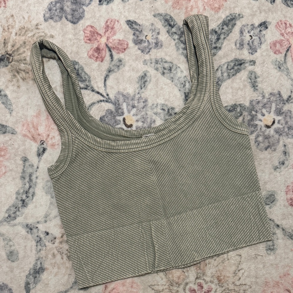Nikibiki Textured Olive Crop Top